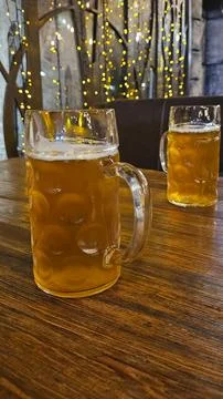 A mug of beer in the bar Stock Photos