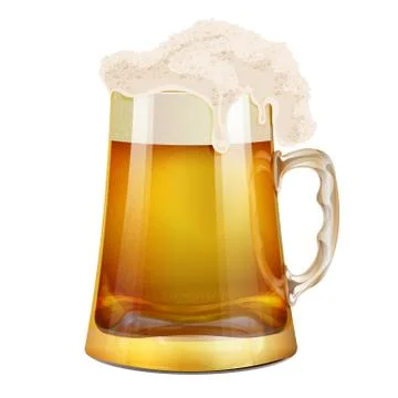 Mug of beer with foam Stock Illustration