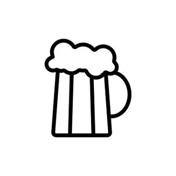Mug of beer with foam vector icon. Isolated contour symbol illustration 스톡 일러스트