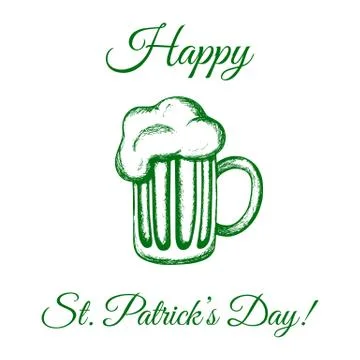 Mug of beer in green Illustrazione stock