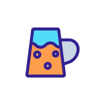 Mug of beer icon vector. Isolated contour symbol illustration Иллюстрация