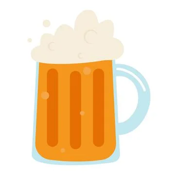 Mug of beer isolated on white background Stock Illustration