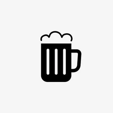 Mug of beer simple flat vector illustration icon Stock Illustration