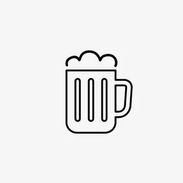 Mug of beer simple flat vector illustration icon Stock Illustration