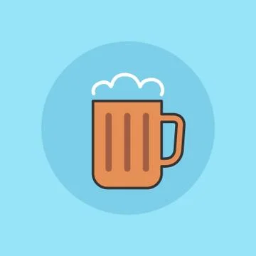 Mug of beer simple flat vector illustration icon Stock Illustration