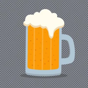 Mug of beer on a transparent background. Stock Illustration