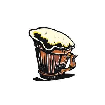 Mug with beer vector illustration. Stock Illustration