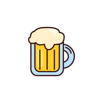 Mug of beer in white background Stock Illustration