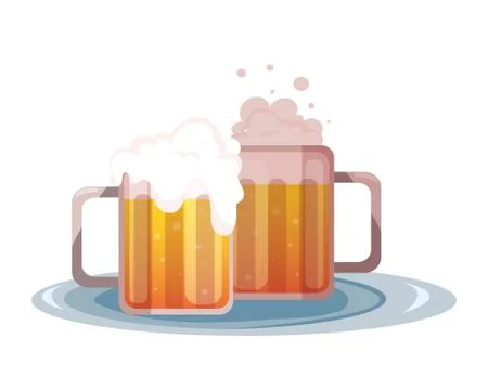 Mug of beer in white background Stock Illustration