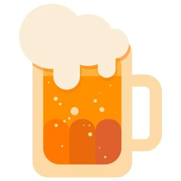 Mug of beer on white isolated backdrop. Stock Illustration
