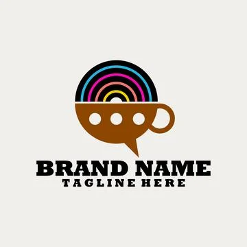 Mug bubble speech logo design vector Stock Illustration