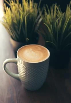 Mug with cappuccino Foto stock