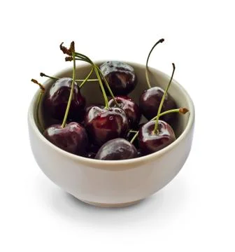 Mug with cherries Foto stock
