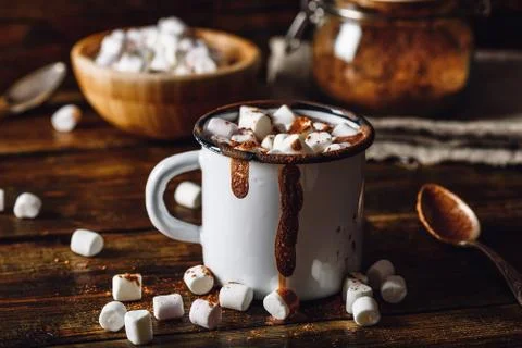 Mug of Cocoa with Marshmallows. Stock Photos