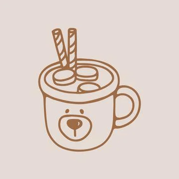 Mug of cocoa with marshmallows vector Stock Illustration