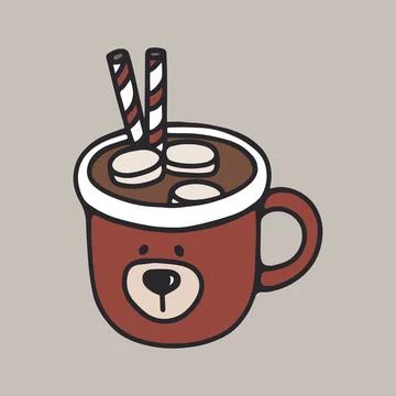 Mug of cocoa vector illustration. Stock Illustration
