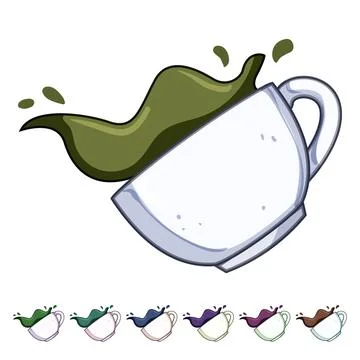 Mug coffee cup splash cartoon vector graphic Stock-Illustration