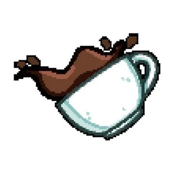 Mug coffee cup splash pixel art vector illustration Stockillustratie