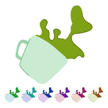 Mug coffee cup splash vector cartoon graphic Stock-Illustration