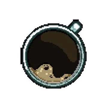 Mug coffee cup top pixel art vector illustration 스톡 일러스트