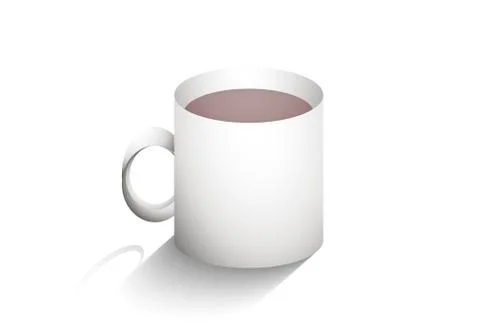 Mug of coffee with shadow Stock Illustration