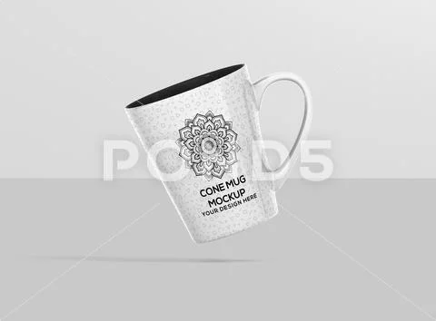 Mug cone frontview air PSD Template