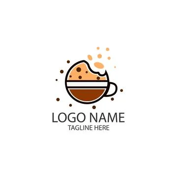Mug cookies logo design vector Stock Illustration