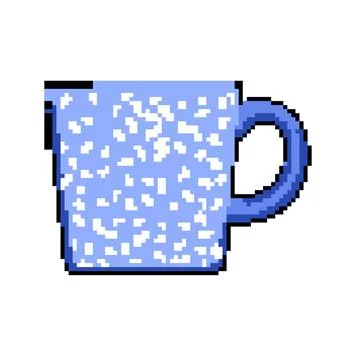 Mug cup ceramic pixel art vector illustration Stock Illustration