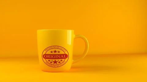 Mug cup quality logo Stock Illustration