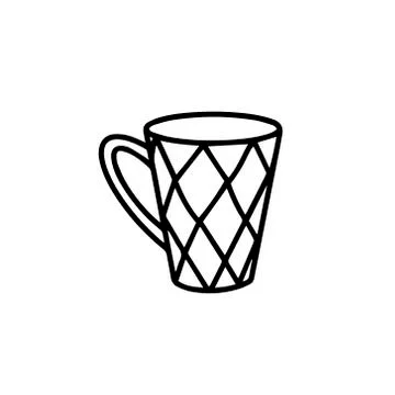A mug with a diamond pattern, vector illustration 库存插图