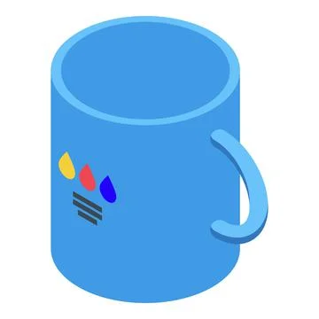 Mug digital printing icon, isometric style Stock Illustration