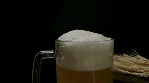 Mug of fresh wheat beer. Stock Footage 123900765