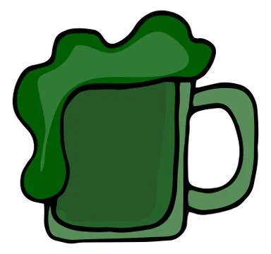 Mug of green beer for St. Patrick's Day. Stock Illustration