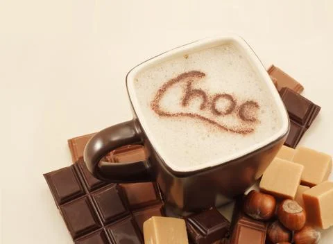 Mug of hot chocolate Stock Photos