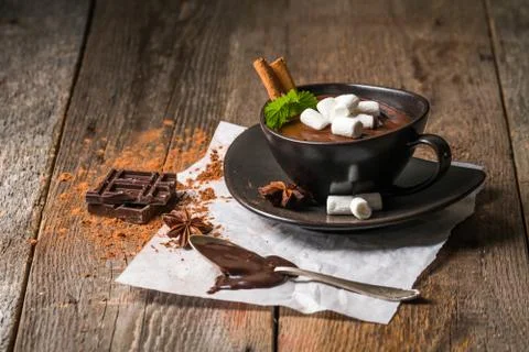 Mug of hot chocolate Stock Photos