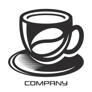 Mug of hot coffee logo Stock Illustration