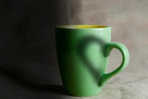 Mug with hot coffee. Stock Photos