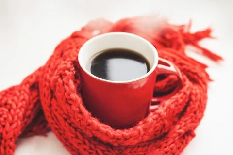 Mug with hot coffee. Stock Photos