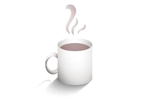 Mug of hot coffee with shadow Stock Illustration