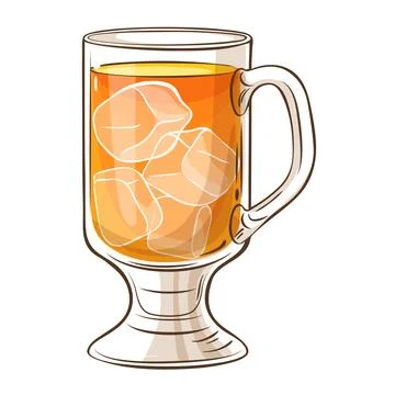 Mug of Iced Tea Vector isolated Stock Illustration