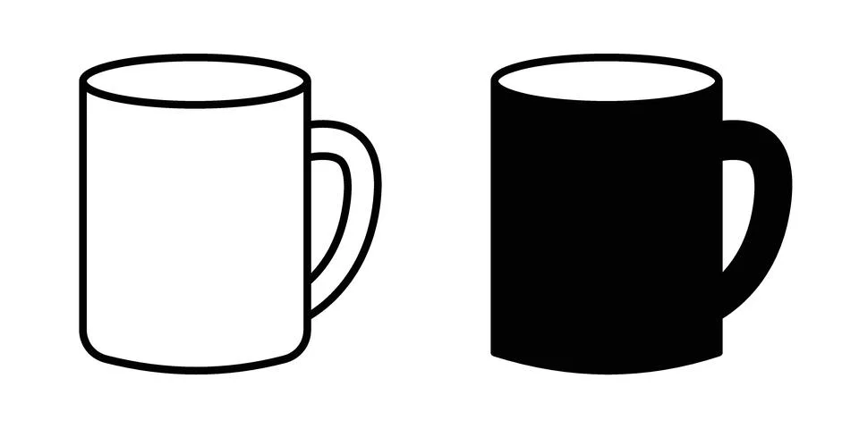 Mug icon for design projects and web UI Illustrazione stock