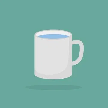 Mug icon in flat design. Vector illustration Stock Illustration