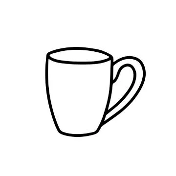 Mug isolated on a white background. Doodle Stock Illustration