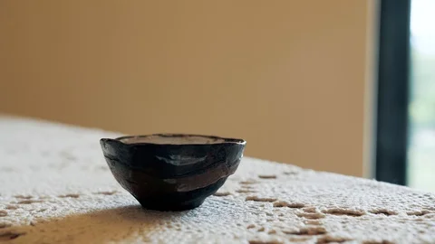 Mug of kettle boiled water, boho style Stock Footage 115545508