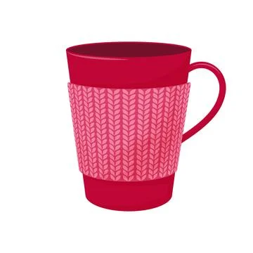 Mug with a knitted element Stock Illustration