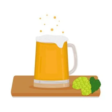 A mug of light beer with foam Illustrazione stock