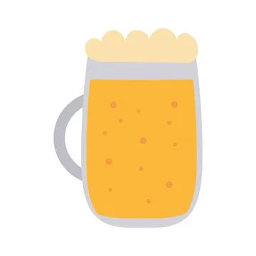 Mug of light beer with foam on white background Stock Illustration