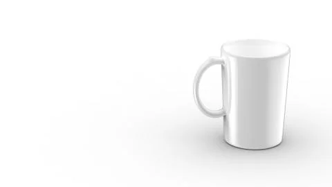 Mug mock up isolated on light white background. Cup 3D illustration render. Stock Illustration