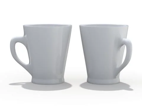 Mug Mockup standing on the surface. 3D Stock Illustration