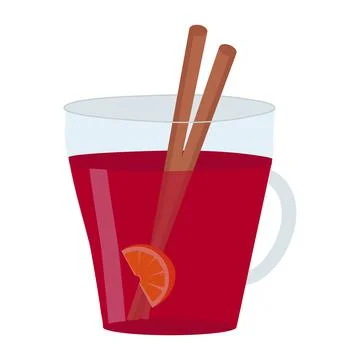 Mug with mulled wine on a white background for use in clipart Stock Illustration
